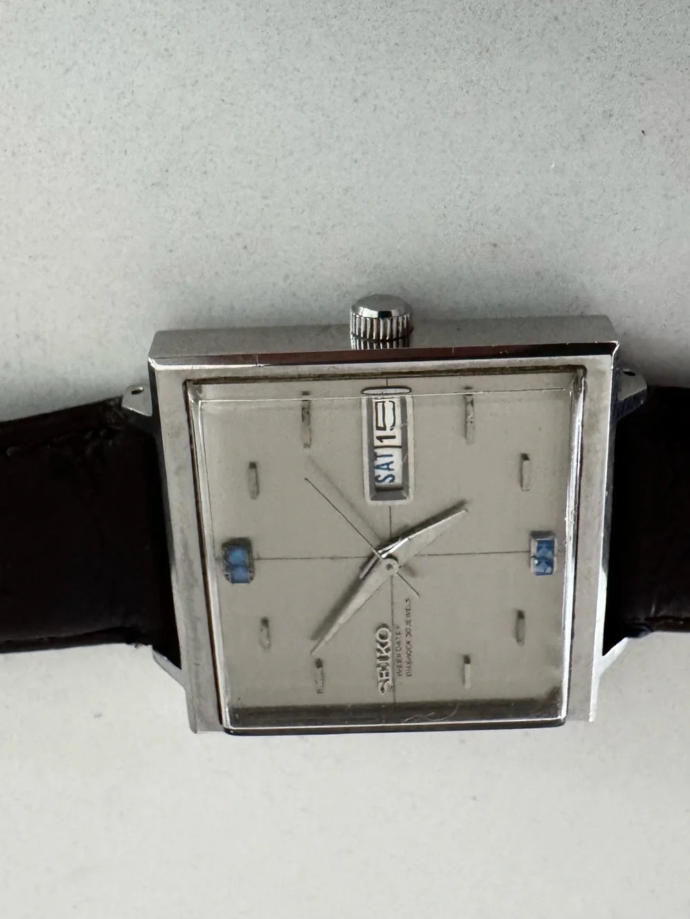 Vintage SEIKO TV 8306 - 5000 Automatic Wristwatch white Dial -RUN Rare 1960s